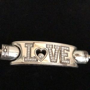 Brighton Silver love bracelet. Measures 8 1/2 inches including clasp